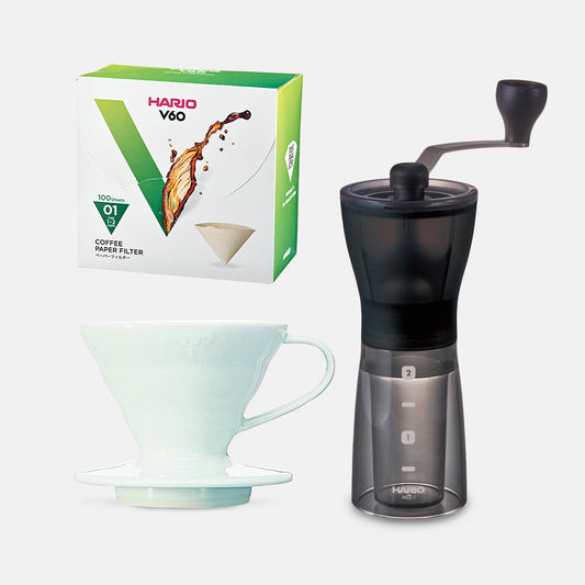 Hario Mini Mill Plus V60 Ceramic Starter Kit Size 01