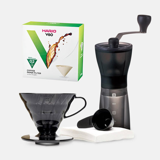 Hario Mini Mill Plus V60 Starter Kit Size 02 (Black)