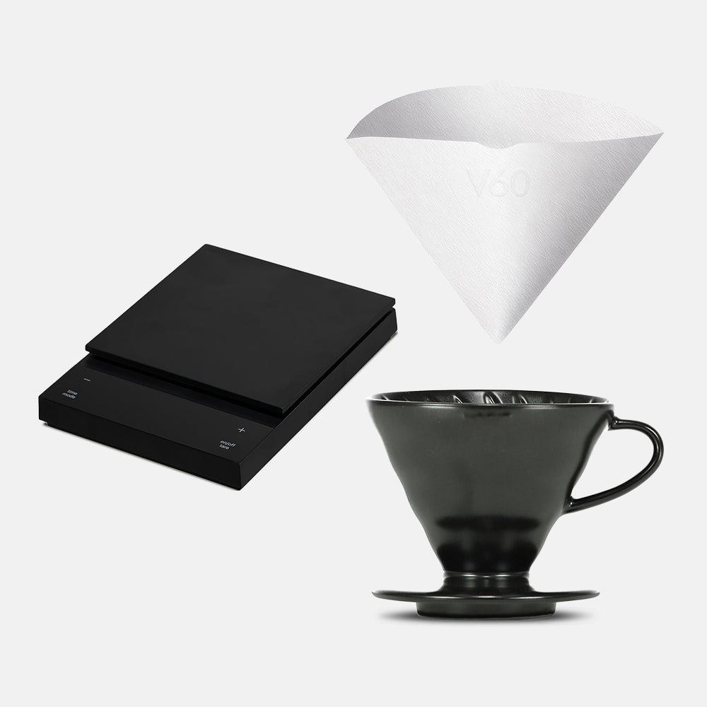 Hario Polaris and V60 Matte Black Ceramic Dripper Bundle