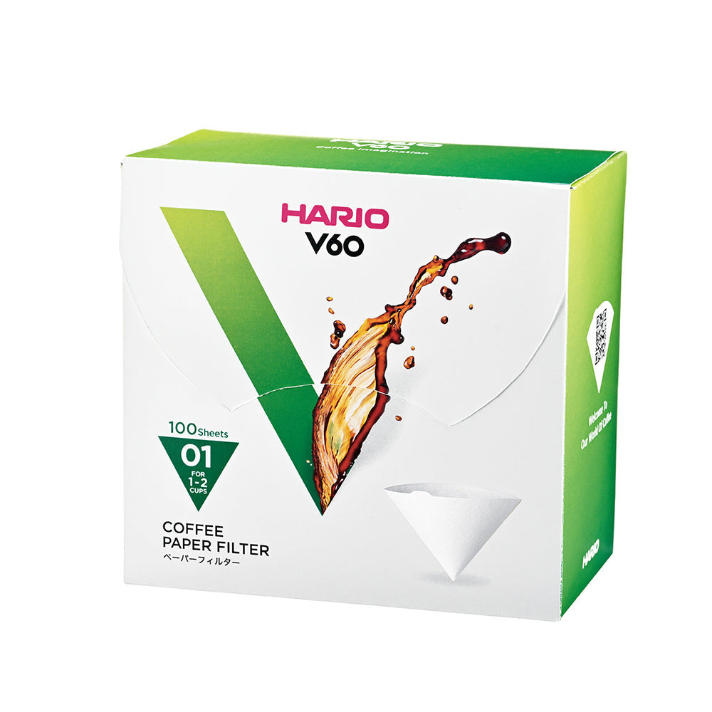 Hario V60 Coffee Filter Papers Size 01 (100 Pack Boxed)