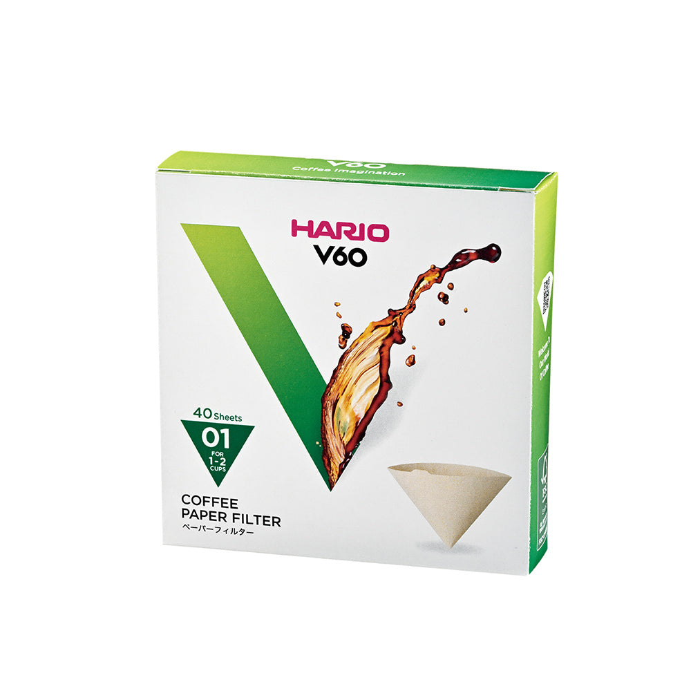 Hario V60 Coffee Filter Papers (Size 01/Brown/40 pack)