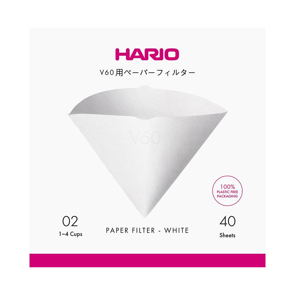 Hario V60 Coffee Filter Papers - Size 02 - White (Size 02/White/40 Pack)