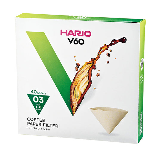 Hario V60 Coffee Filter Papers (Size 03/Brown/40 pack)